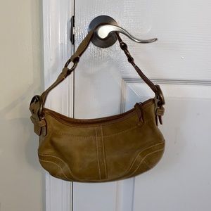 Suede coach bag